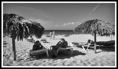 Men being men.  Veradero, Cuba